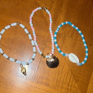 Three beachy bracelets